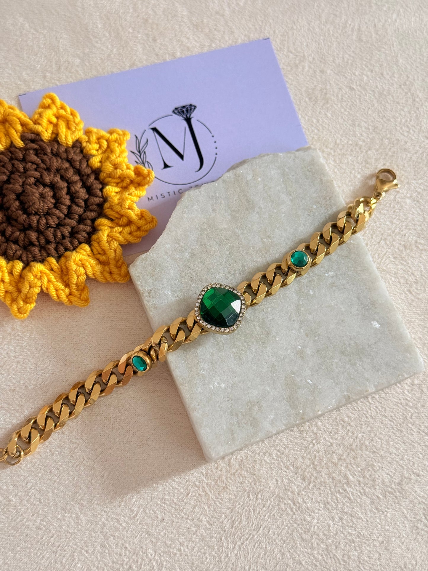 Emerald  stone unisex Bracelet