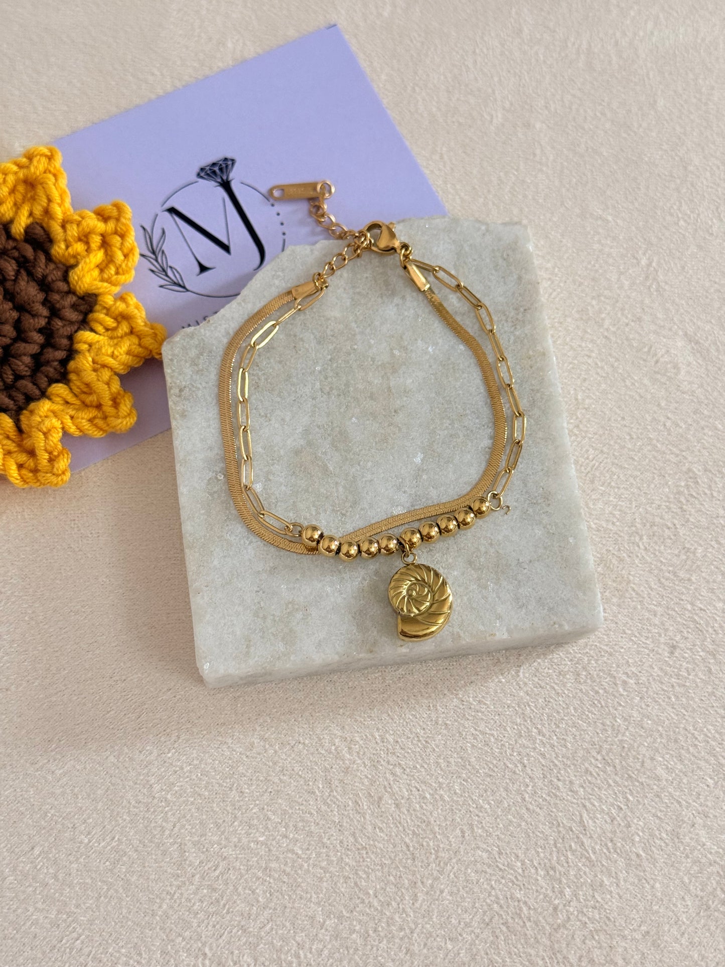 Dual chain snail Bracelet