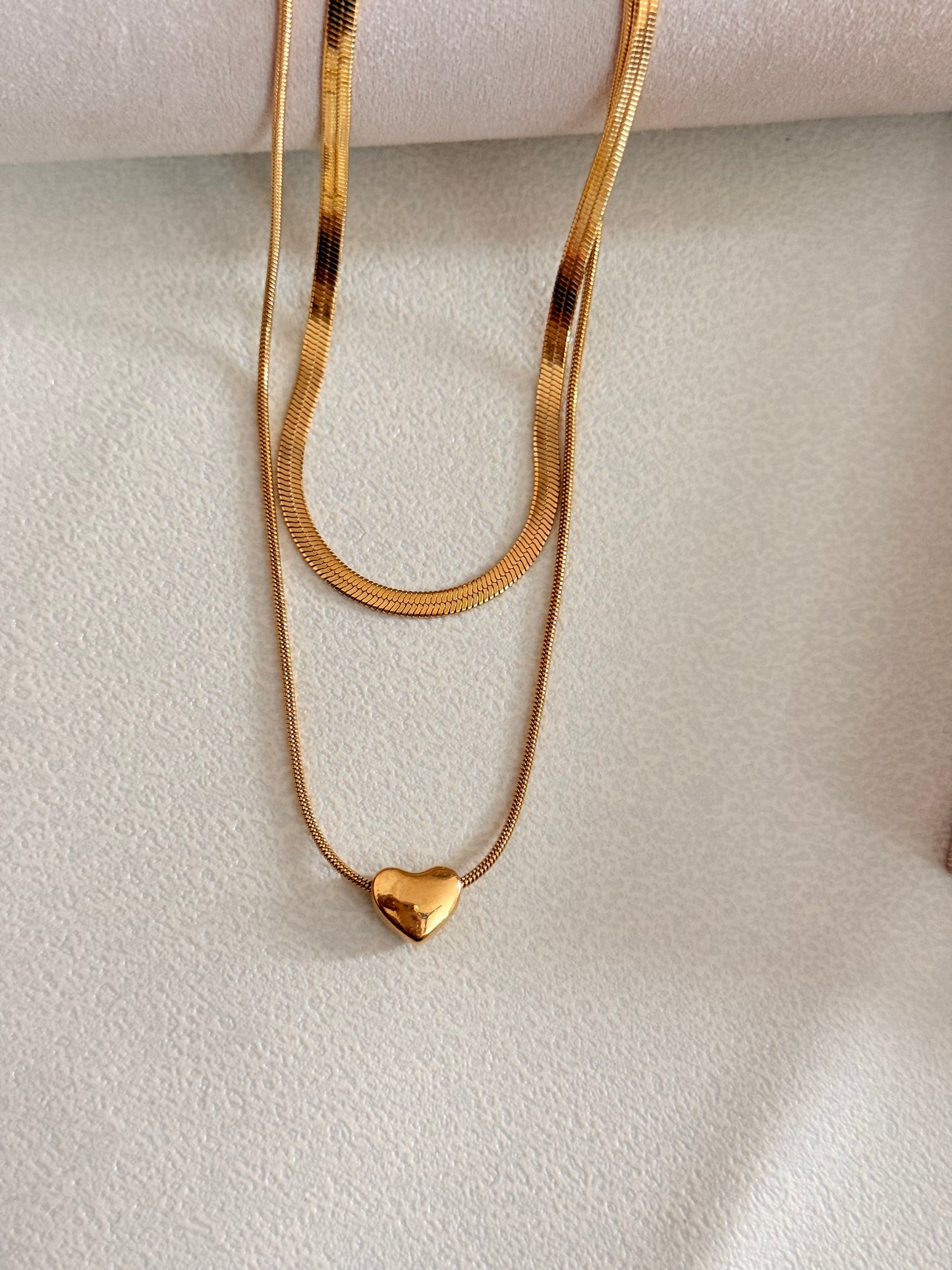Heart with dual chain Necklace