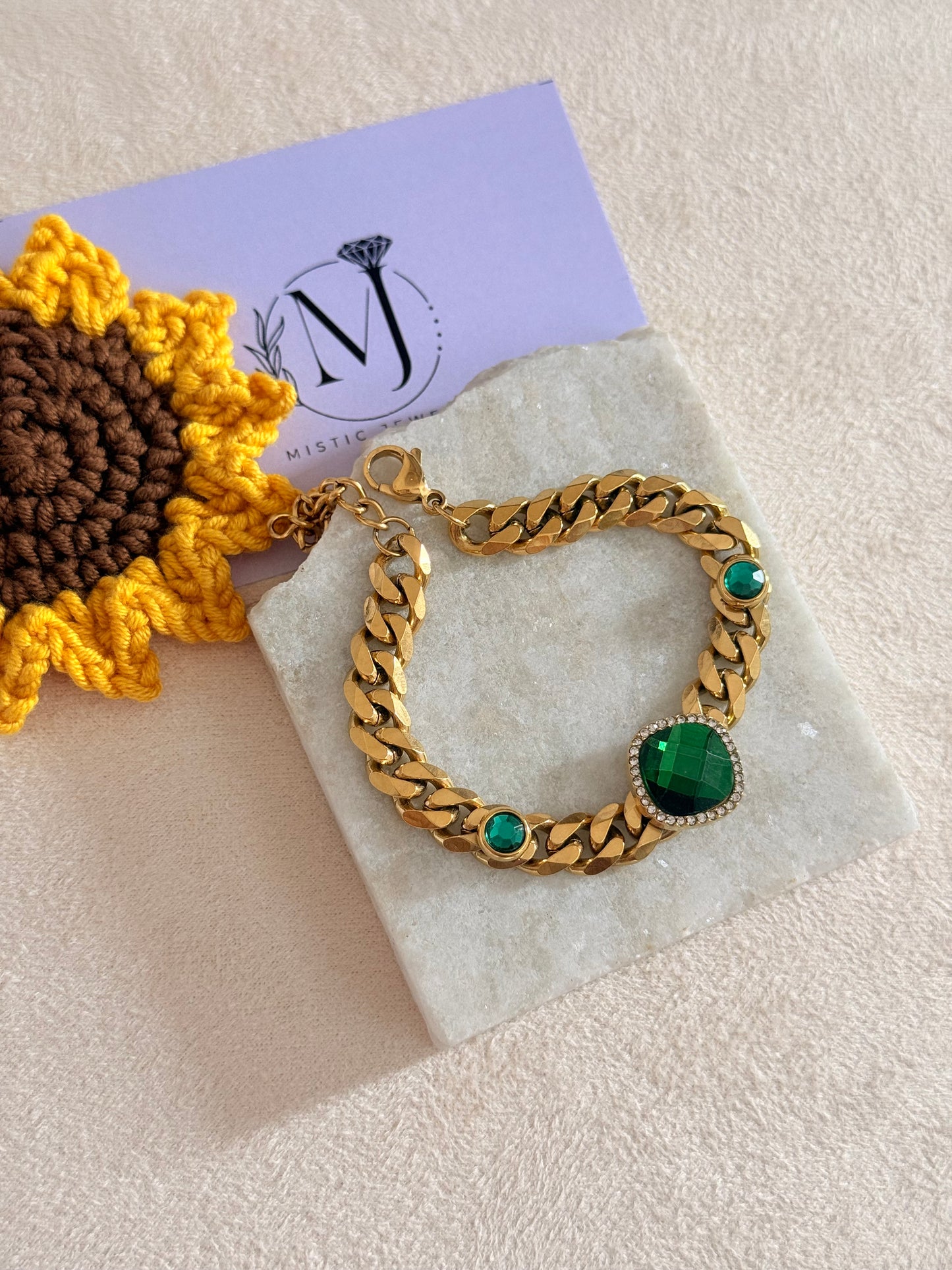 Emerald  stone unisex Bracelet