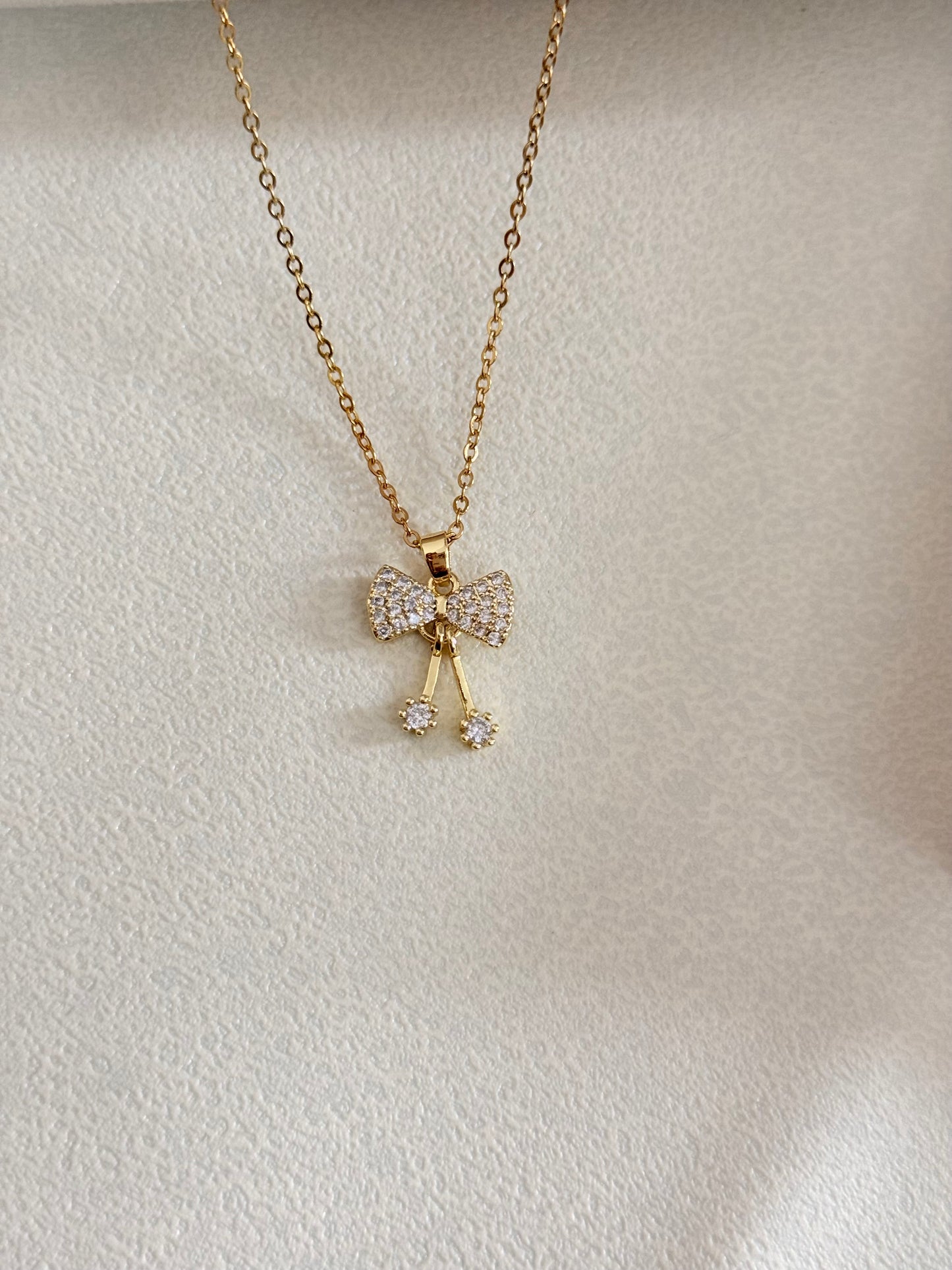 Diamond Bow Necklace