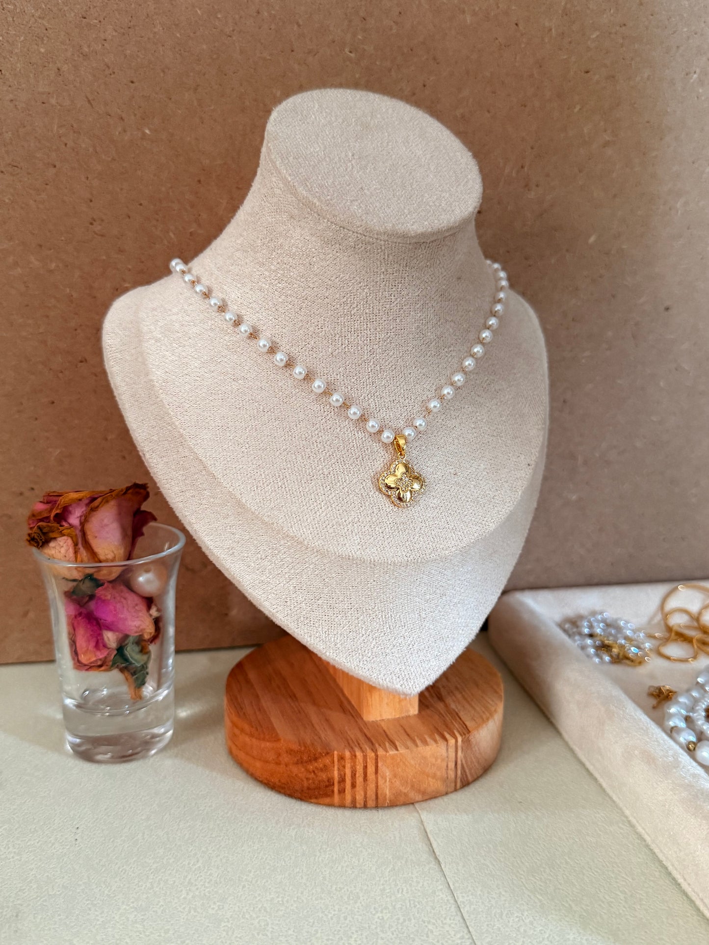 Pearl Necklace with charm