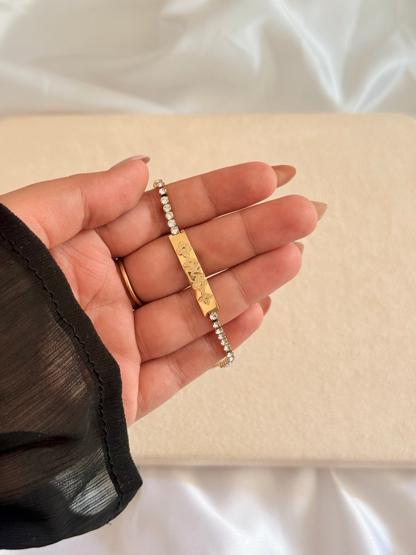 LV Inspired Tennis Bracelet