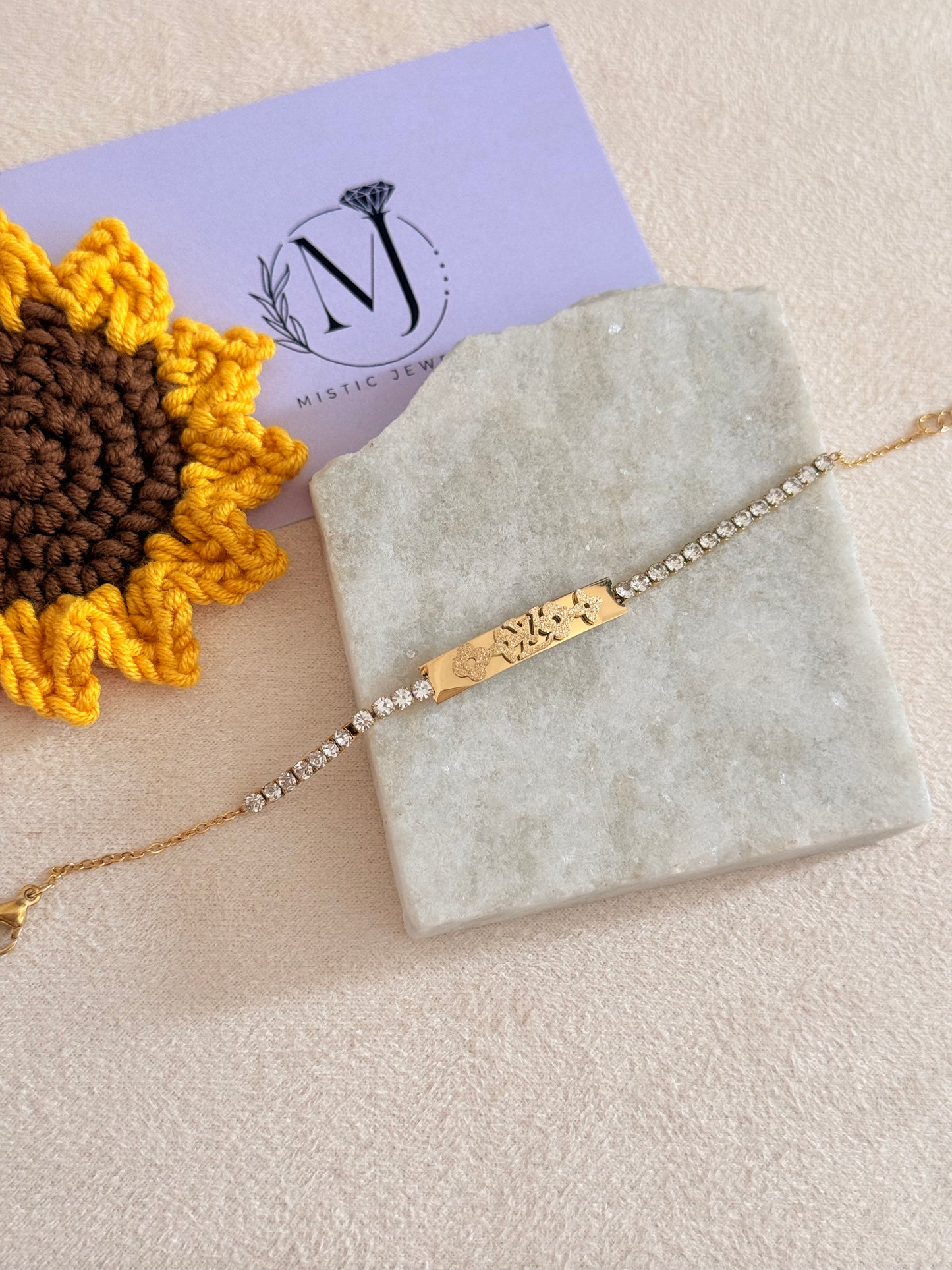 LV Inspired Tennis Bracelet