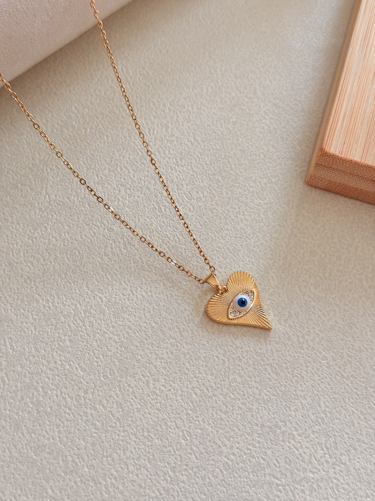 Evil Eye in Heart Necklace