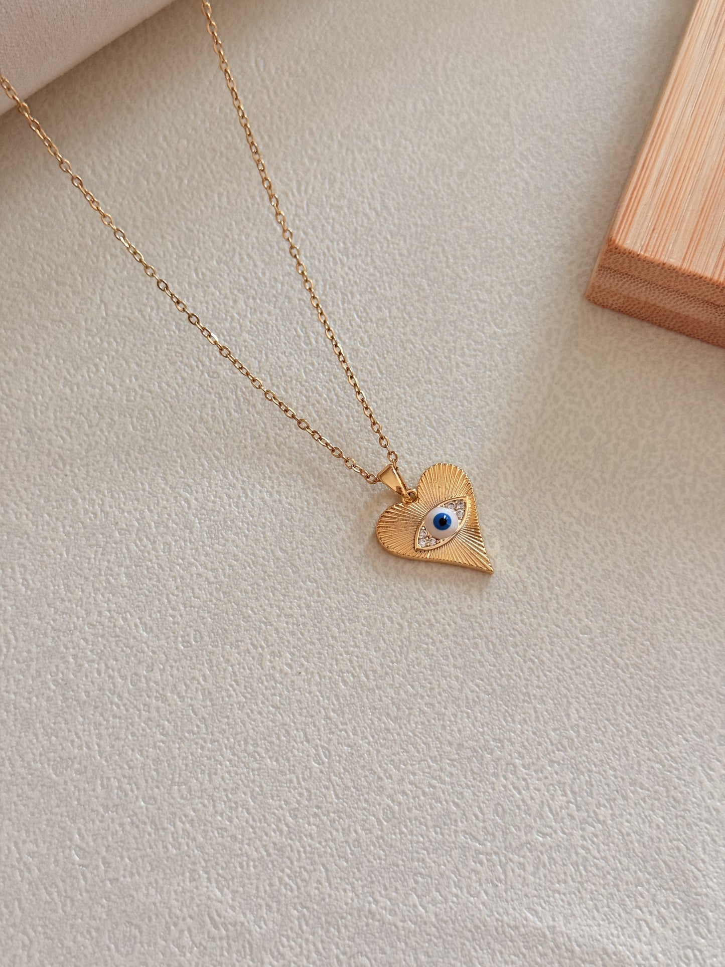 Evil Eye in Heart Necklace