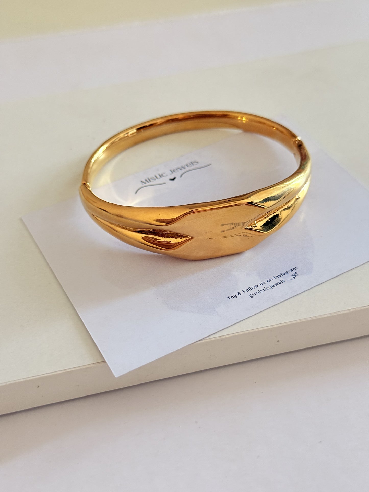 Golden Wave Bangle Bracelet