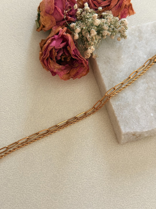 Petite Paperclip Dual Chain Bracelet