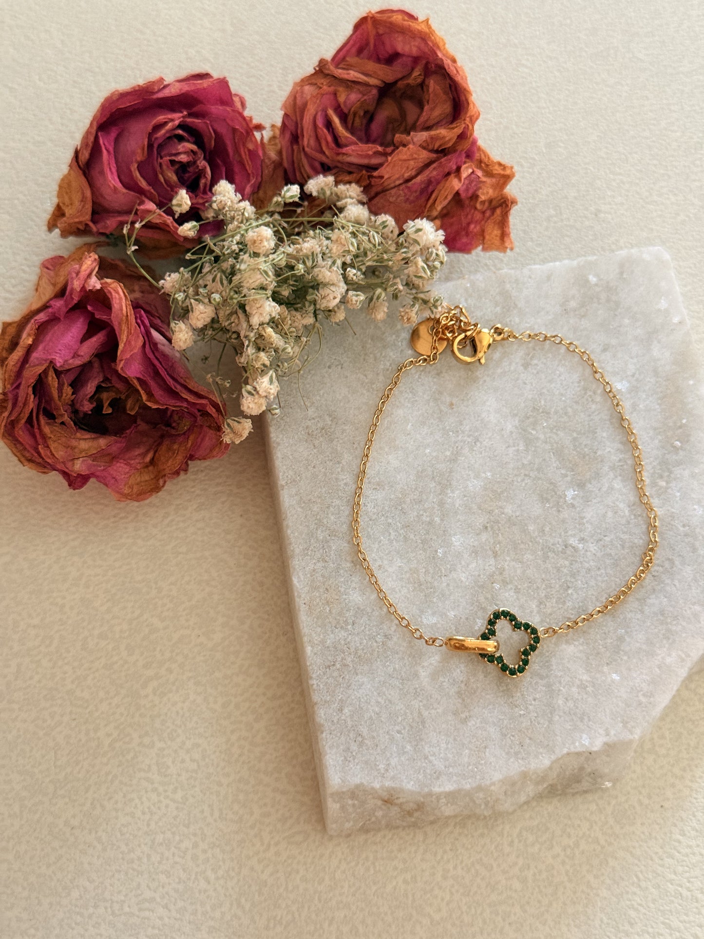 Fortune Key Bracelet with Emerald Stone