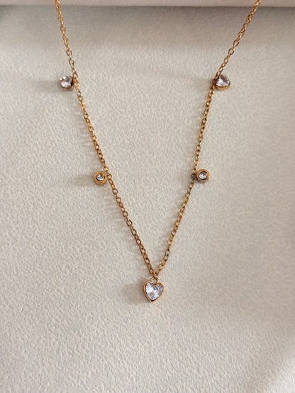 Dainty Heart Drop Necklace