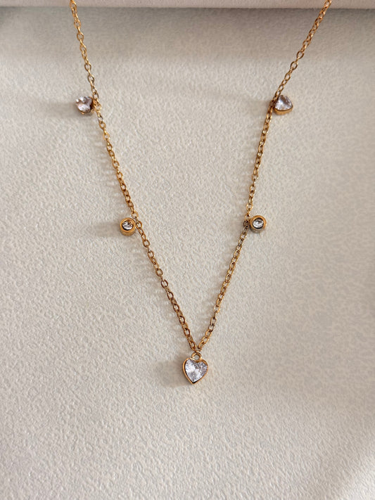 Dainty Heart Drop Necklace