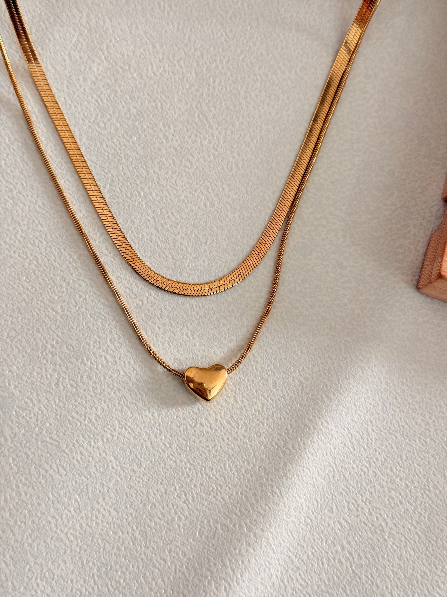 Heart with dual chain Necklace