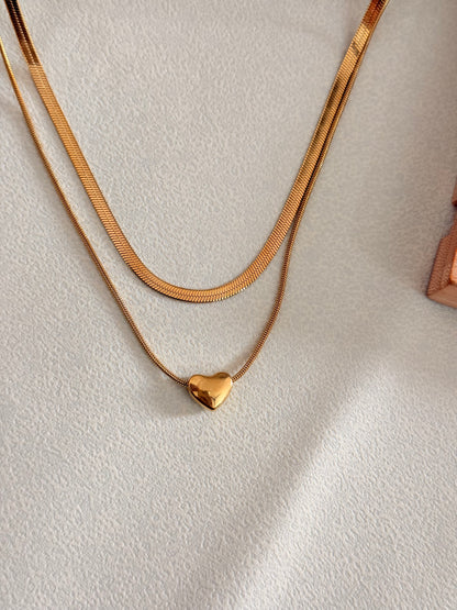 Heart with dual chain Necklace