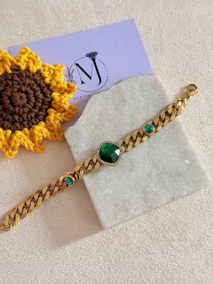 Emerald  stone unisex Bracelet