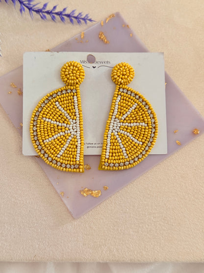 Lime Beaded earrings