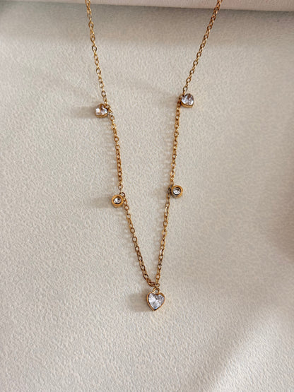 Dainty Heart Drop Necklace
