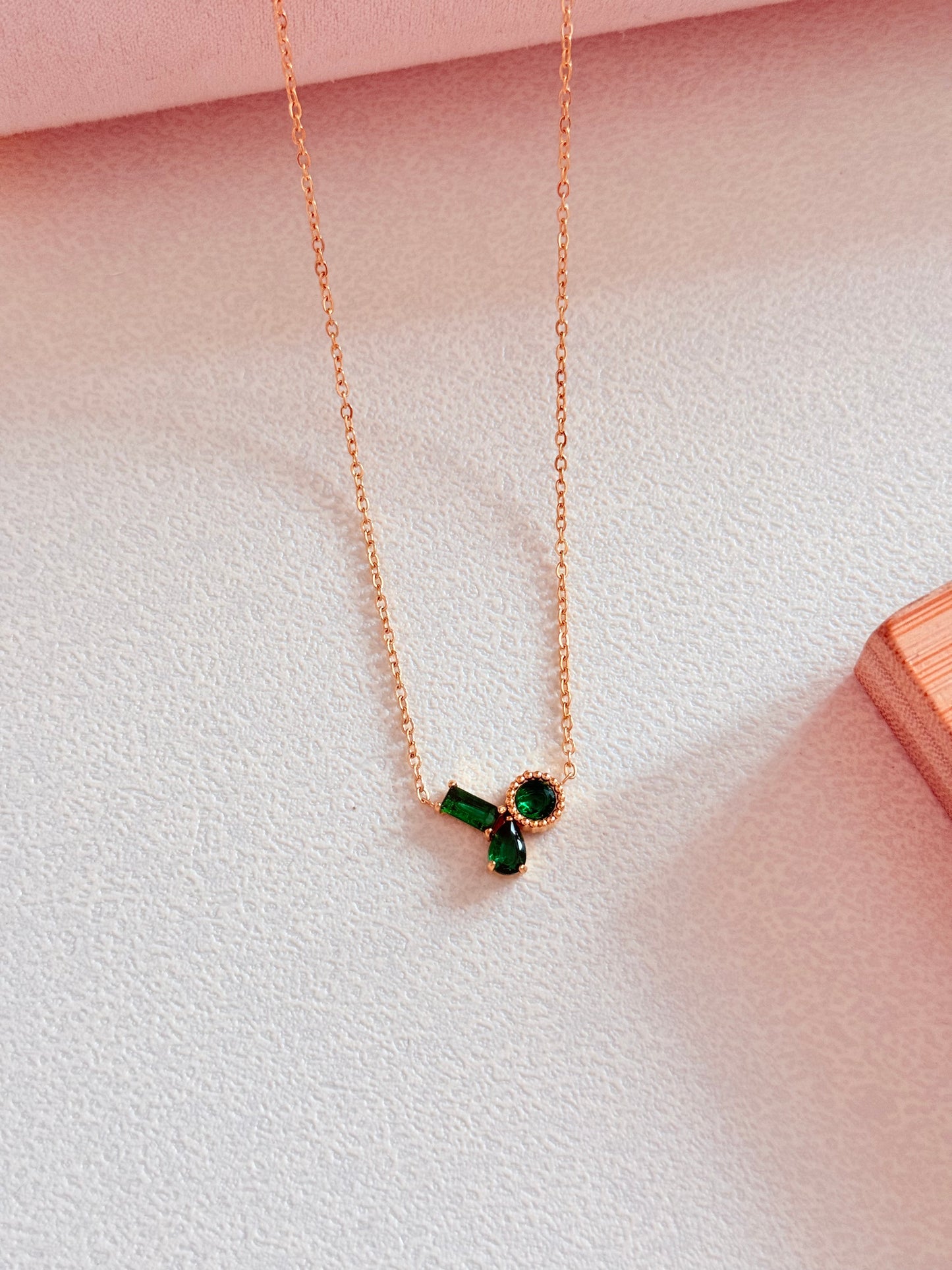 Emerald Trinity Necklace