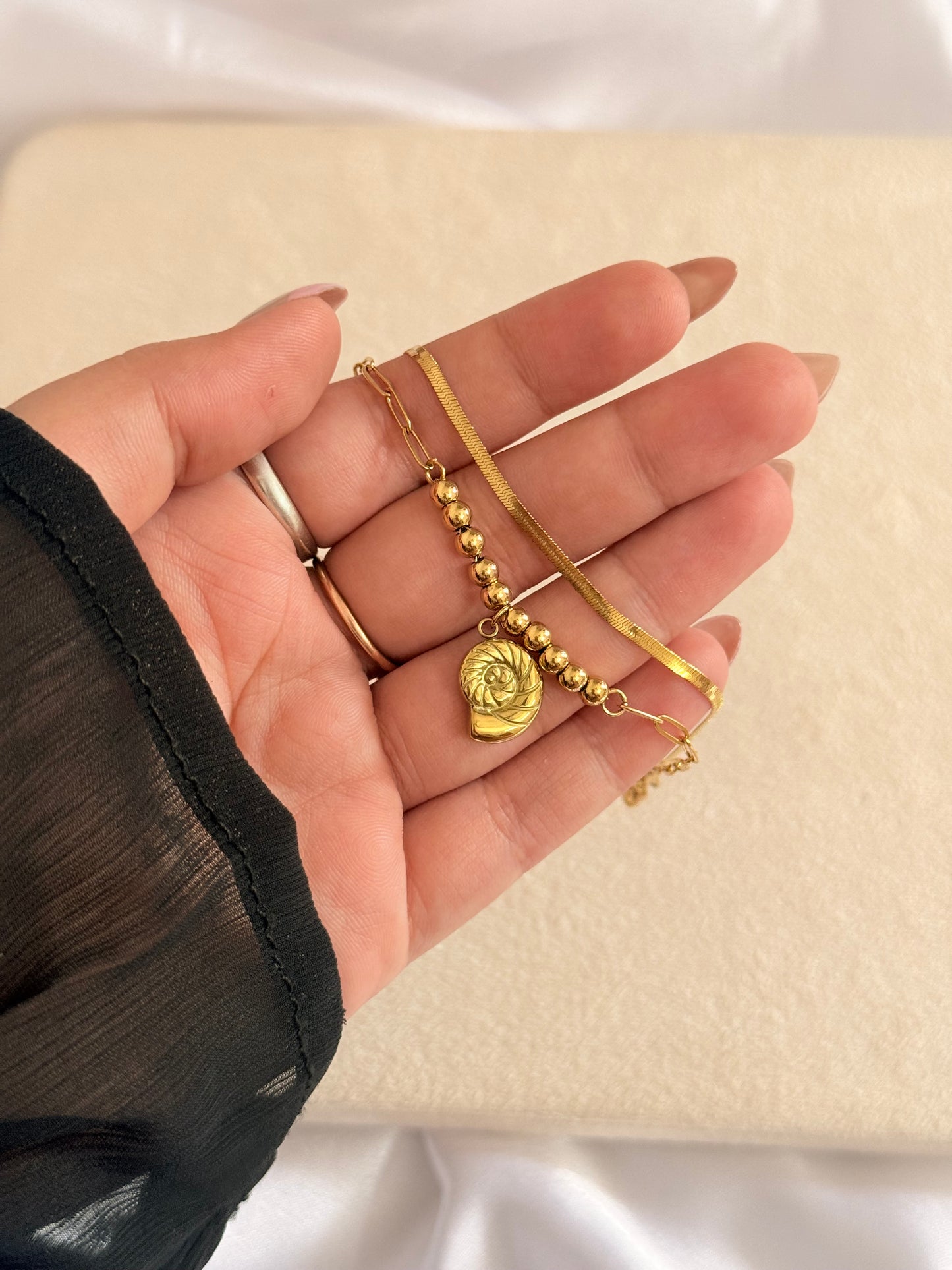 Dual chain snail Bracelet