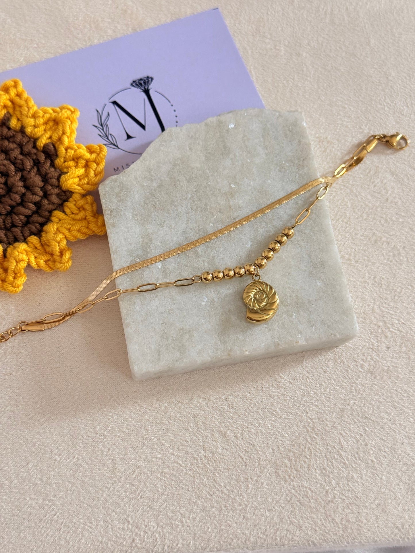 Dual chain snail Bracelet