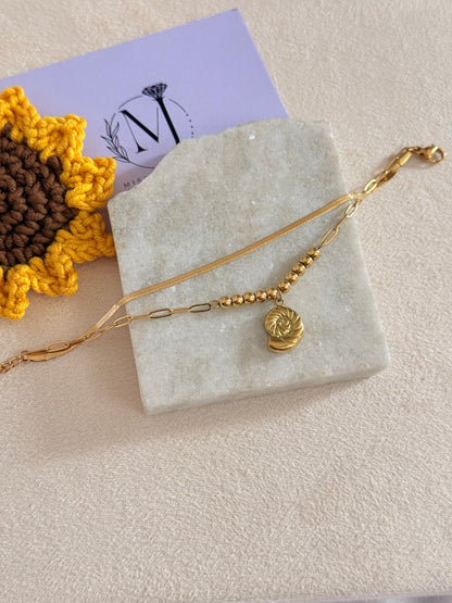 Dual chain snail Bracelet