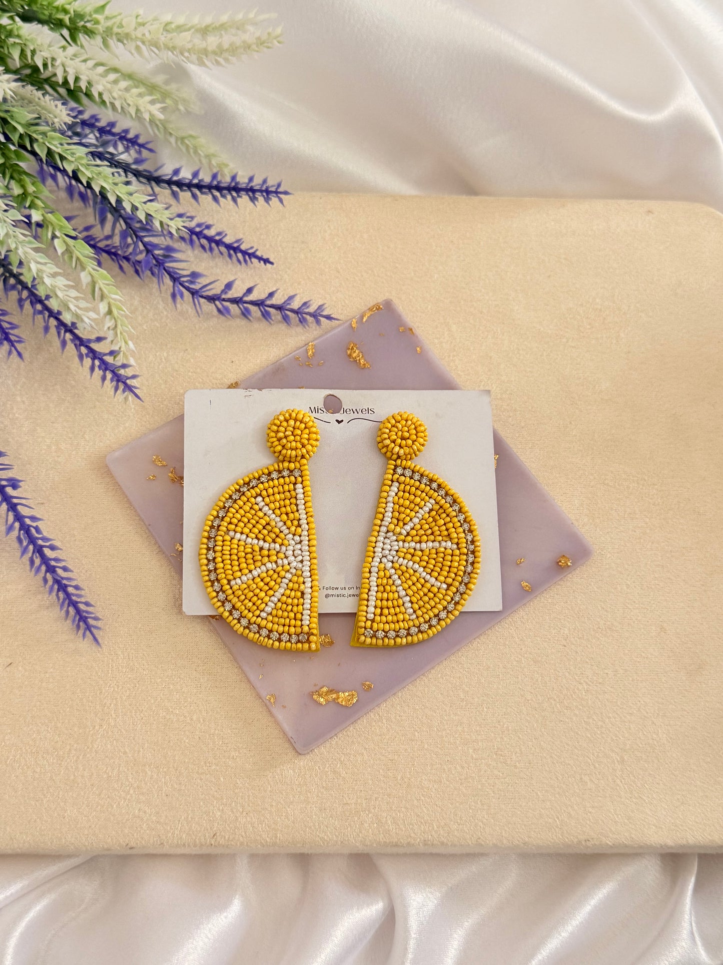 Lime Beaded earrings