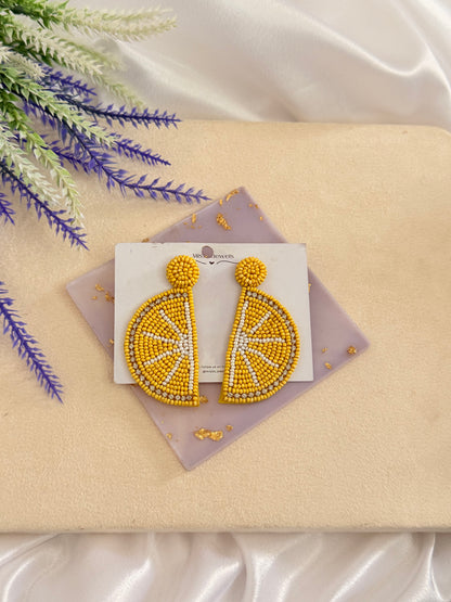 Lime Beaded earrings