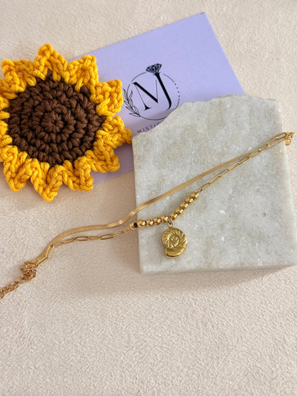 Dual chain snail Bracelet