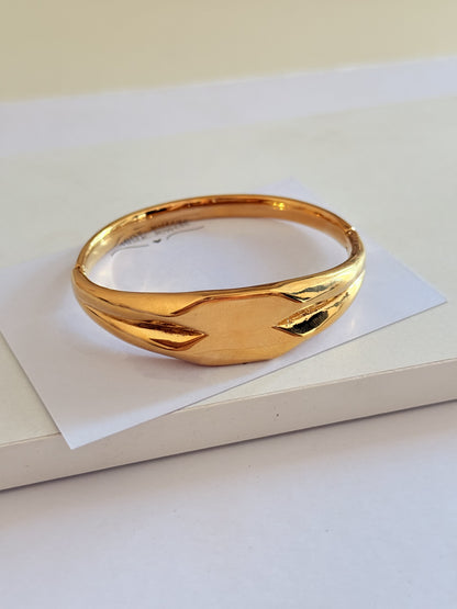 Golden Wave Bangle Bracelet