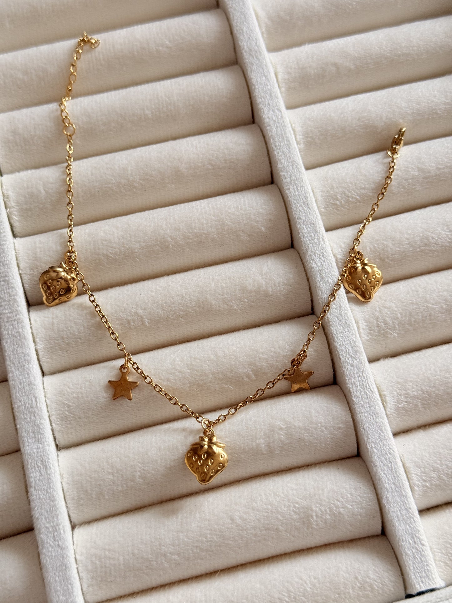 Golden Strawberry Anklet
