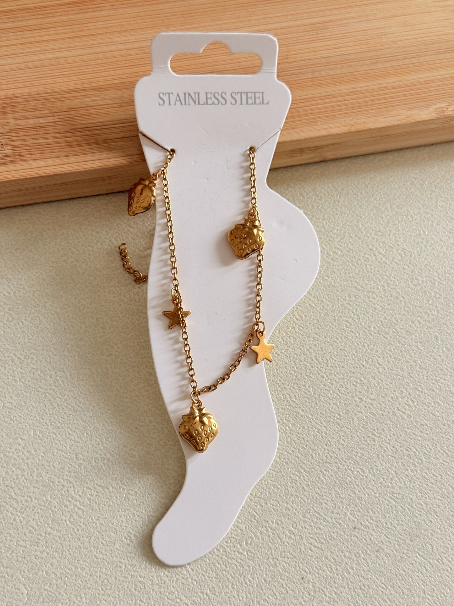 Golden Strawberry Anklet