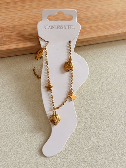 Golden Strawberry Anklet